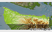 Physical Map of Clallam County, darken