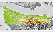Physical Map of Clallam County, desaturated