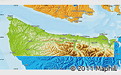 Physical Map of Clallam County, political outside