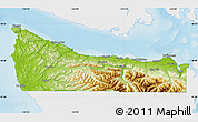Physical Map of Clallam County, single color outside