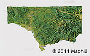 Satellite 3D Map of Cowlitz County, cropped outside