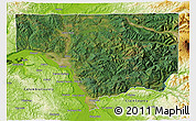 Satellite 3D Map of Cowlitz County, physical outside
