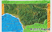 Satellite 3D Map of Cowlitz County, political outside