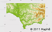 Physical Map of Cowlitz County, cropped outside