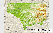 Physical Map of Cowlitz County, shaded relief outside