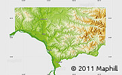 Physical Map of Cowlitz County, single color outside