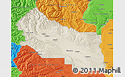 Shaded Relief Map of Kittitas County, political outside