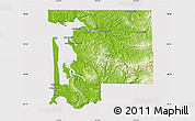Physical Map of Pacific County, cropped outside