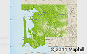 Physical Map of Pacific County, shaded relief outside