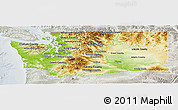 Physical Panoramic Map of Washington, lighten, semi-desaturated