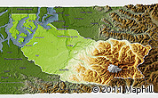 Physical 3D Map of Pierce County, darken