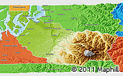 Physical 3D Map of Pierce County, political outside