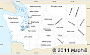 Classic Style Simple Map of Washington, single color outside