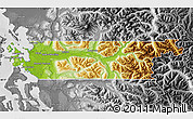Physical Map of Skagit County, desaturated