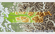 Physical Map of Skagit County, semi-desaturated