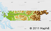 Physical Map of Skagit County, single color outside
