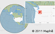 Savanna Style Location Map of Skamania County, highlighted country, hill shading
