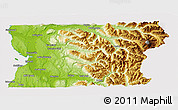 Physical 3D Map of Snohomish County, cropped outside