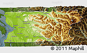 Physical 3D Map of Snohomish County, darken