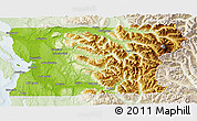 Physical 3D Map of Snohomish County, lighten