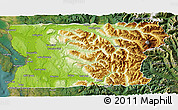 Physical 3D Map of Snohomish County, satellite outside