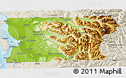 Physical 3D Map of Snohomish County, shaded relief outside