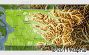 Physical Map of Snohomish County, darken