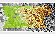 Physical Map of Snohomish County, desaturated
