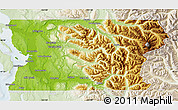 Physical Map of Snohomish County, lighten