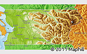 Physical Map of Snohomish County, political outside