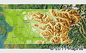 Physical Map of Snohomish County, satellite outside