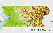 Physical Map of Snohomish County, single color outside