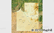 Physical Map of Spokane County, satellite outside