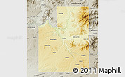 Physical Map of Spokane County, semi-desaturated
