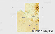 Physical Map of Spokane County, single color outside