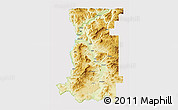 Physical 3D Map of Stevens County, cropped outside