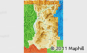 Physical 3D Map of Stevens County, political outside