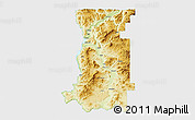 Physical 3D Map of Stevens County, single color outside