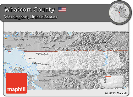 Gray 3D Map of Whatcom County