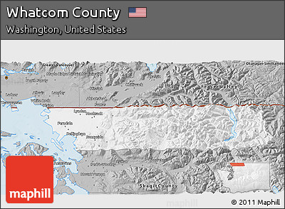 Gray 3D Map of Whatcom County