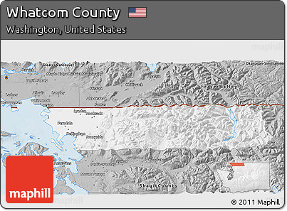 Gray 3D Map of Whatcom County