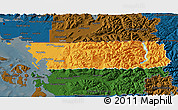 Political 3D Map of Whatcom County, darken