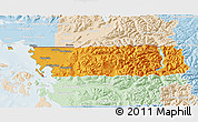 Political 3D Map of Whatcom County, lighten