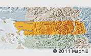 Political 3D Map of Whatcom County, lighten, semi-desaturated