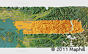 Political 3D Map of Whatcom County, satellite outside