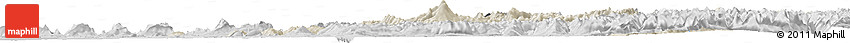 Shaded Relief Horizon Map of Whatcom County, desaturated