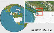 Satellite Location Map of Whatcom County, highlighted country