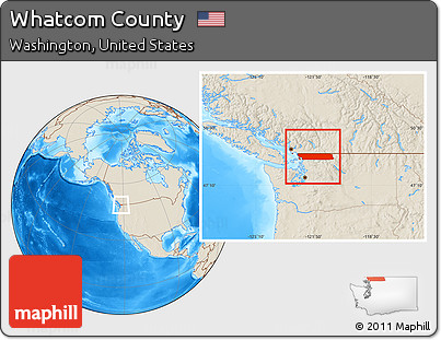 Shaded Relief Location Map of Whatcom County