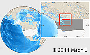 Shaded Relief Location Map of Whatcom County, highlighted country, highlighted parent region