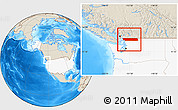 Shaded Relief Location Map of Whatcom County, highlighted country